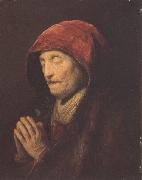 REMBRANDT Harmenszoon van Rijn An old woman at prayer (mk33) oil painting on canvas
